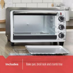 BLACK+DECKER 6-Slice Convection Toaster Oven with Bake, Broil, Toast, and Keep Warm Functions - Black/Stainless Steel thumbnail 6