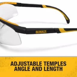 DEWALT DC Dual Injected Rubber Frame Safety Glasses with Clear Polycarbonate Lens thumbnail 3