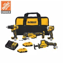 DEWALT 20V MAX ATOMIC Cordless Brushless 4-Tool Combo Kit with (2) 2.0 Ah Batteries, Charger & Bag thumbnail 1