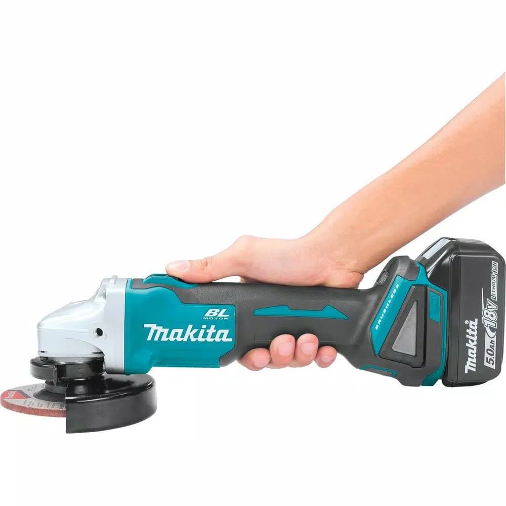 Makita 18V LXT Brushless 4-1/2" / 5" Cordless Angle Grinder Kit with 5.0Ah Batteries and Charger