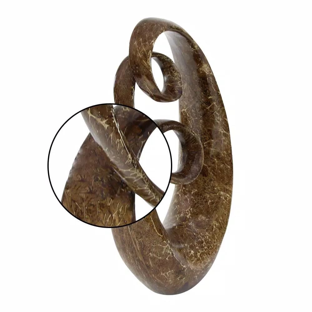 LITTON LANE 31 in. x 15 in. Abstract Polystone Sculpture with Brown Patina Finish