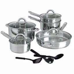 Gibson Home Cuisine Select Abruzzo 12-Piece Stainless Steel Nonstick Cookware Set with Utensils thumbnail 1