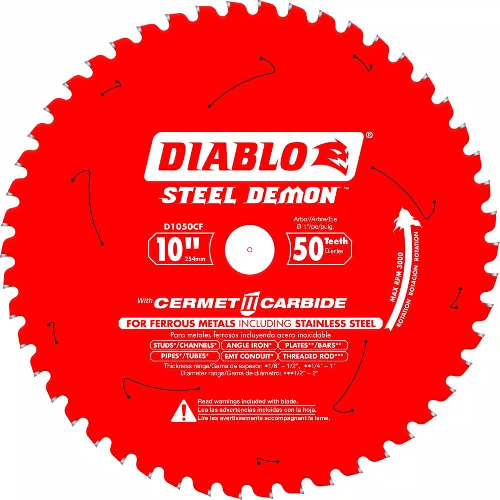 Diablo Steel Demon Cermet II 10 in. 50-Tooth Carbide Circular Saw Blade for Metal and Stainless Steel