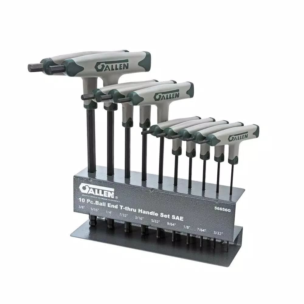 Allen T-Thru Handle SAE Ball-Plus Hex Key Set, 10-Piece