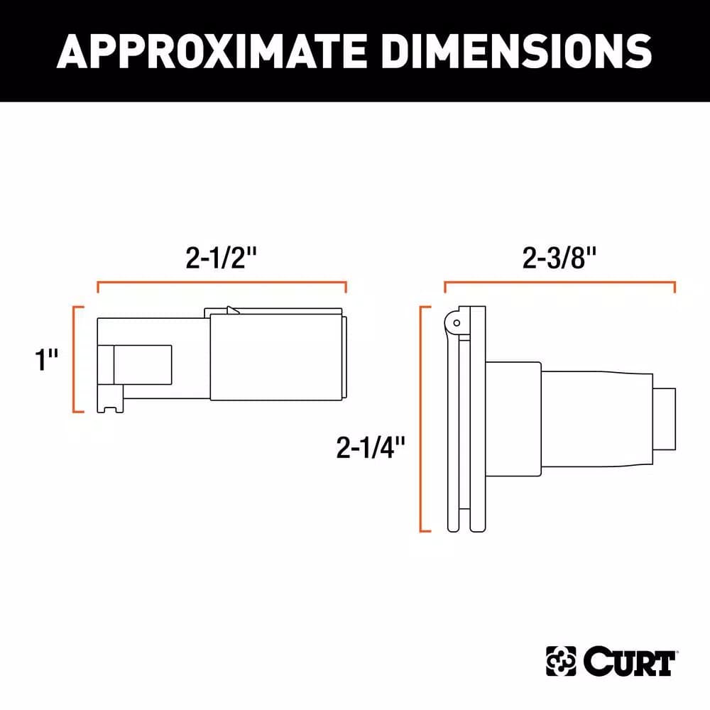 CURT 4-Way Round Trailer Connector Kit - Plug and Socket