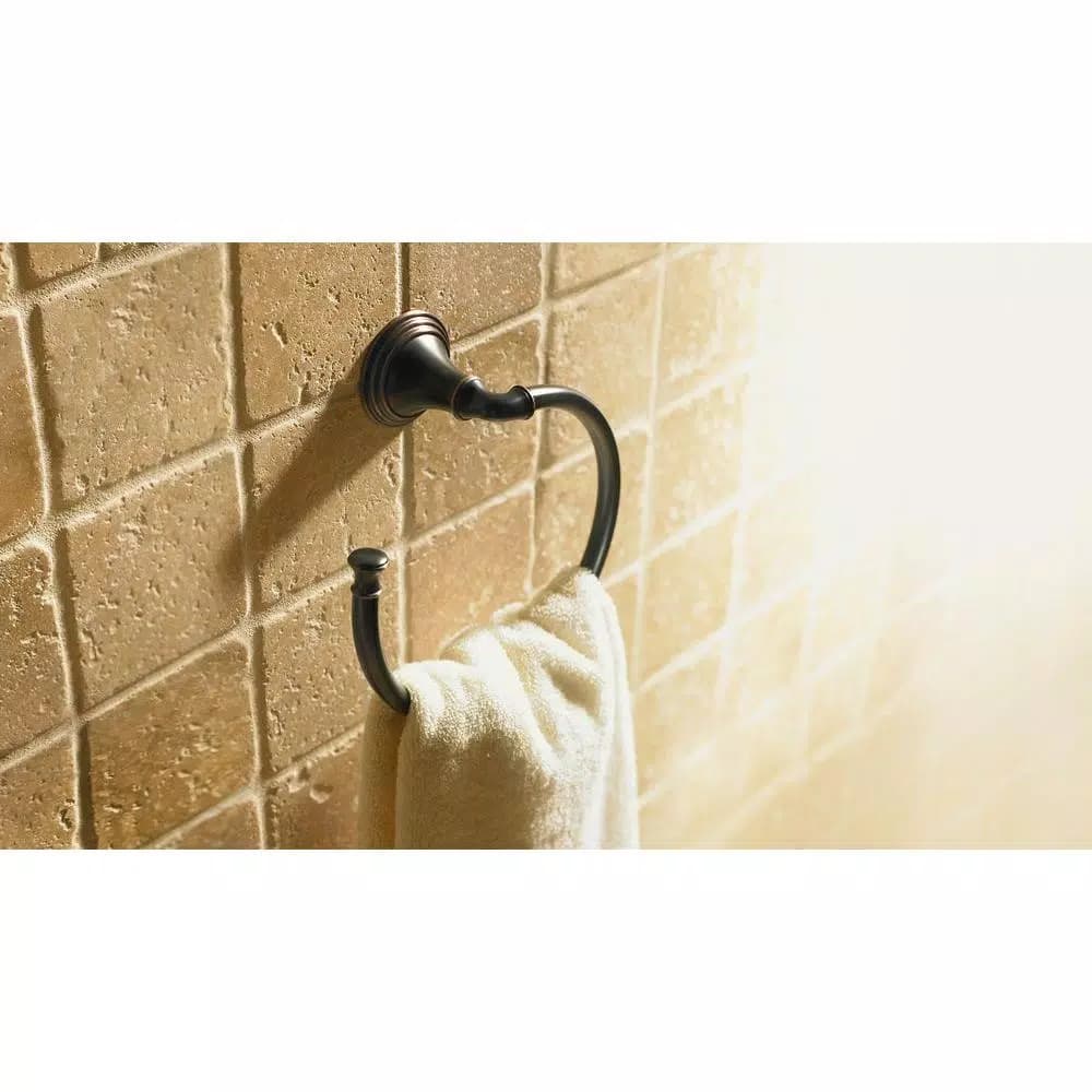 KOHLER Devonshire 3-Piece Bathroom Hardware Set - Towel Bar, Ring & Toilet Paper Holder - Oil-Rubbed Bronze