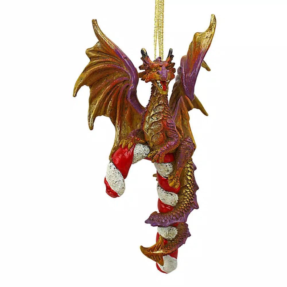 Design Toscano Cane and Abel the Dragon 2017 Holiday Ornament, 5 in. Resin Collectible