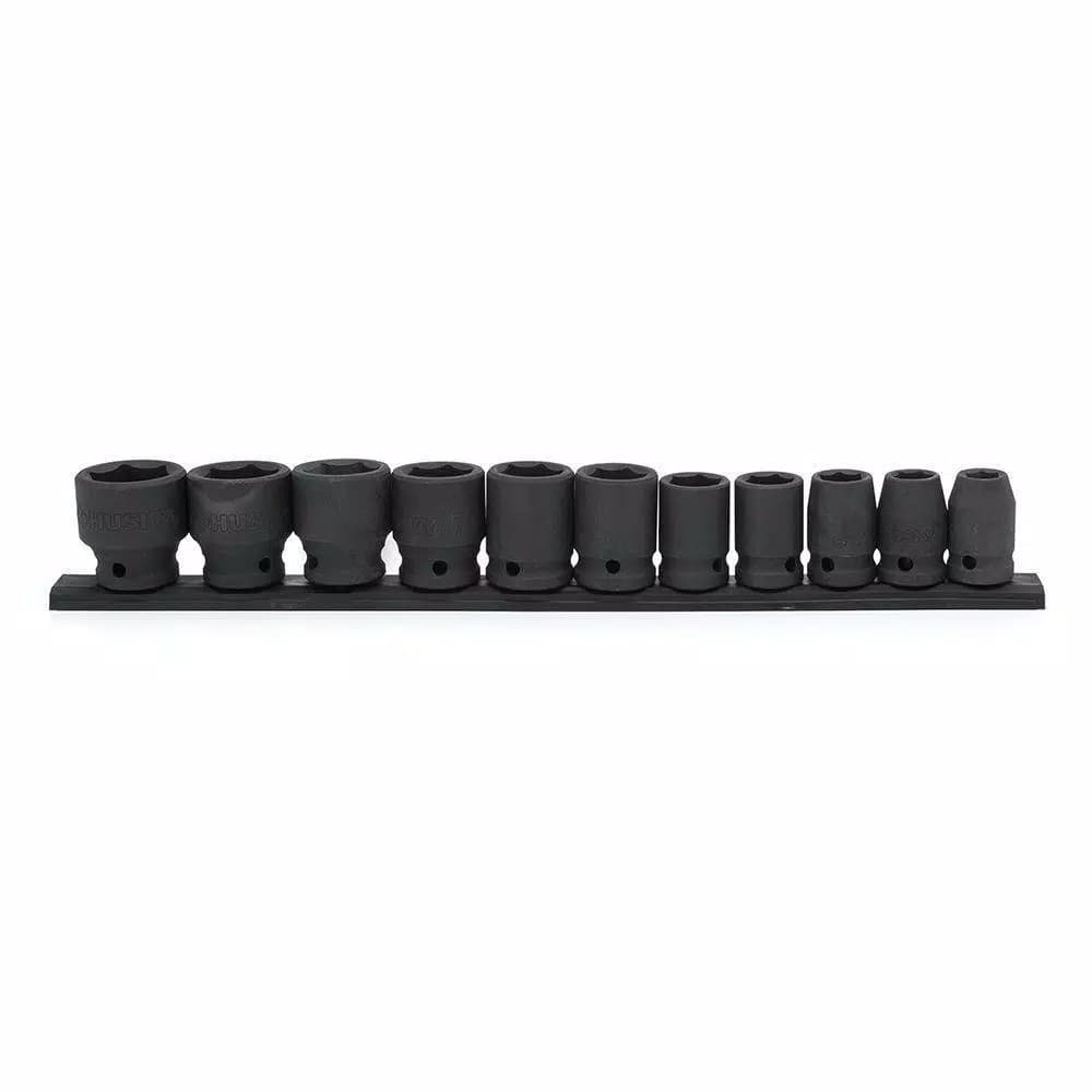 Husky 11-Piece 1/2 in. Drive SAE Standard Impact Socket Set