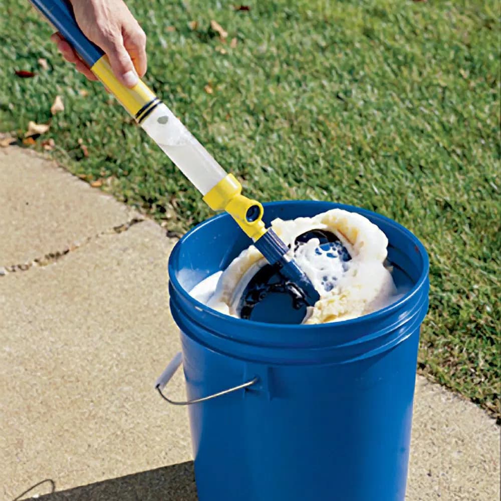 AutoRight Auto-Wash Stick 18 oz. Solution Dispensing Car Wash Brush with 56 in. Extendable Handle