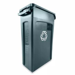 Rubbermaid Commercial Products Slim Jim 23 Gallon Green Recycling Bin with Venting Channels thumbnail 3
