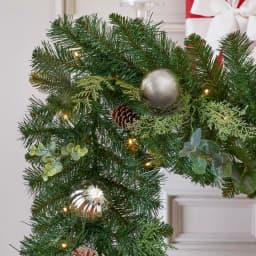 Home Accents Holiday 9 ft. St. Germain Pre-Lit Mixed Pine LED Christmas Garland with Ornaments & Pine Cones thumbnail 6