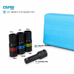 Capri Tools 1/2 in. Drive SAE/Metric 4-Piece Impact Flip Socket Set thumbnail 2