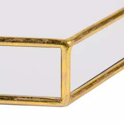 Kate and Laurel Felicia Gold Decorative Hexagon Mirrored Metal Tray thumbnail 3