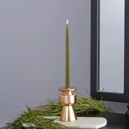 ROOT CANDLES A.I. Root 9 in. Dipped Taper Dark Olive Dinner Candles, Beeswax Enriched, Box of 12 thumbnail 1