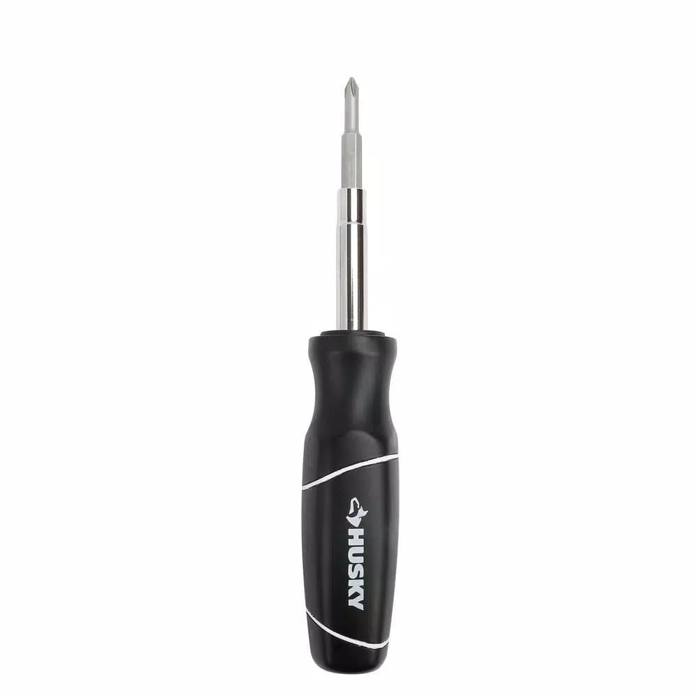 Husky 3-Piece Hand Tool Set with 6-in-1 Screwdriver, Slip Joint Pliers, and Folding Utility Knife