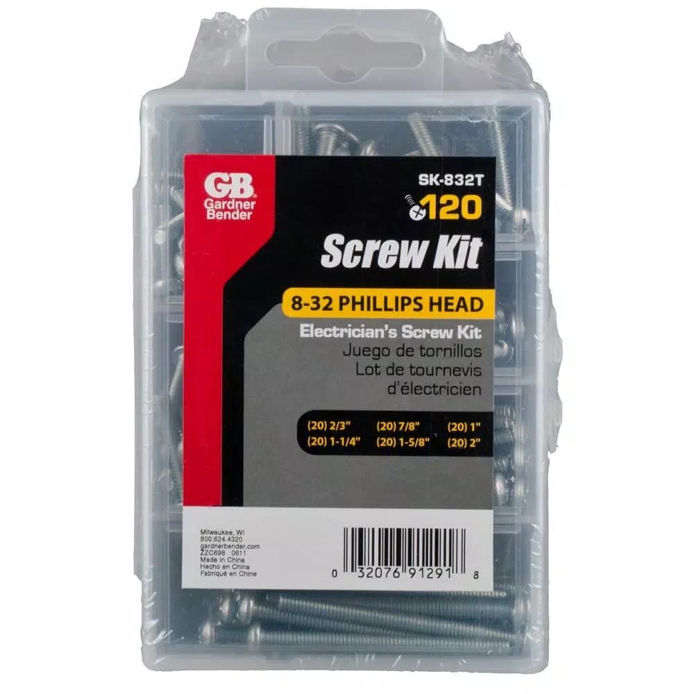 Gardner Bender Electrician's Machine Screw Assortment Kit, 120-Piece Set with Organizer Case