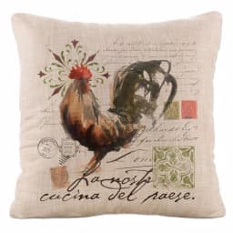 Heritage Lace Rooster Run Natural Animal Print 18 in. x 18 in. Polyester Throw Pillow - Farmhouse Style thumbnail 3