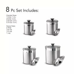 Tramontina Gourmet 8-Piece Stainless Steel Covered Canister and Scoop Set thumbnail 8
