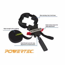 POWERTEC Quick-Release Band Clamp with Nylon Webbing for Woodworking Frames and Assemblies thumbnail 2
