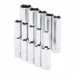 Husky 1/4 in. Drive 10-Piece SAE Deep Socket Set thumbnail 1