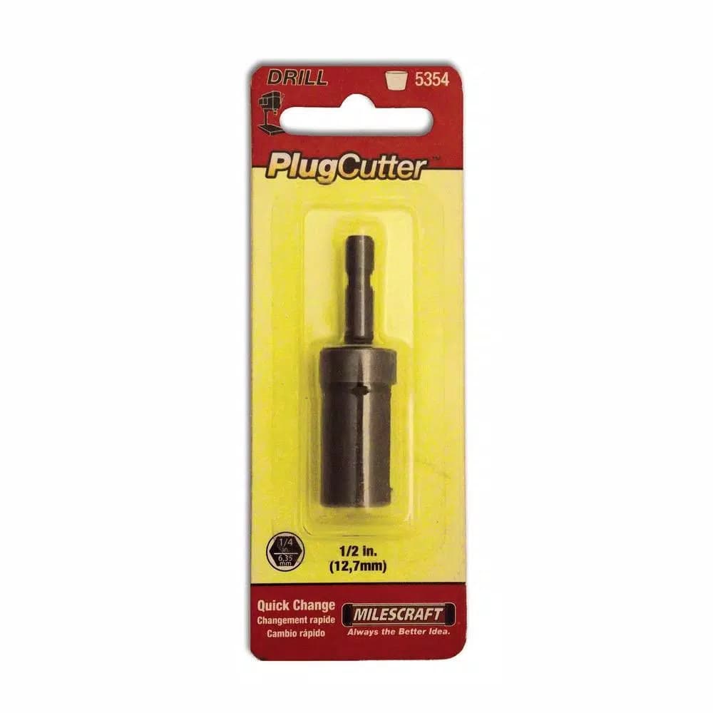 Milescraft 1/2 in. Tapered Wood Plug Cutter with 1/4 in. Hex Shank