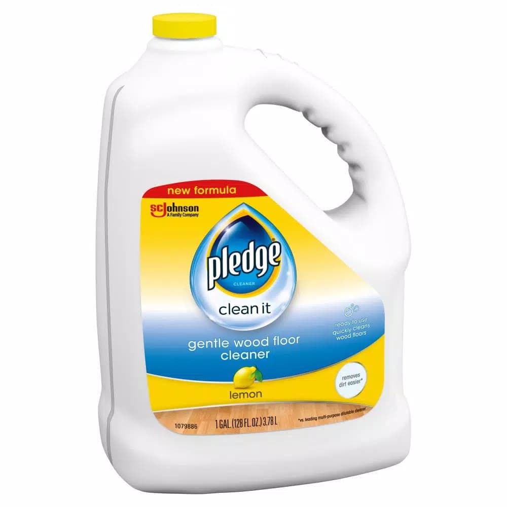 Pledge Gentle Wood Floor Cleaner, Lemon Scent, 128 oz
