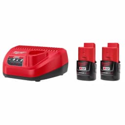 Milwaukee M12 12V Lithium-Ion Battery and Charger Starter Kit with Two 3.0 Ah REDLITHIUM 2.0 Battery Packs thumbnail 1