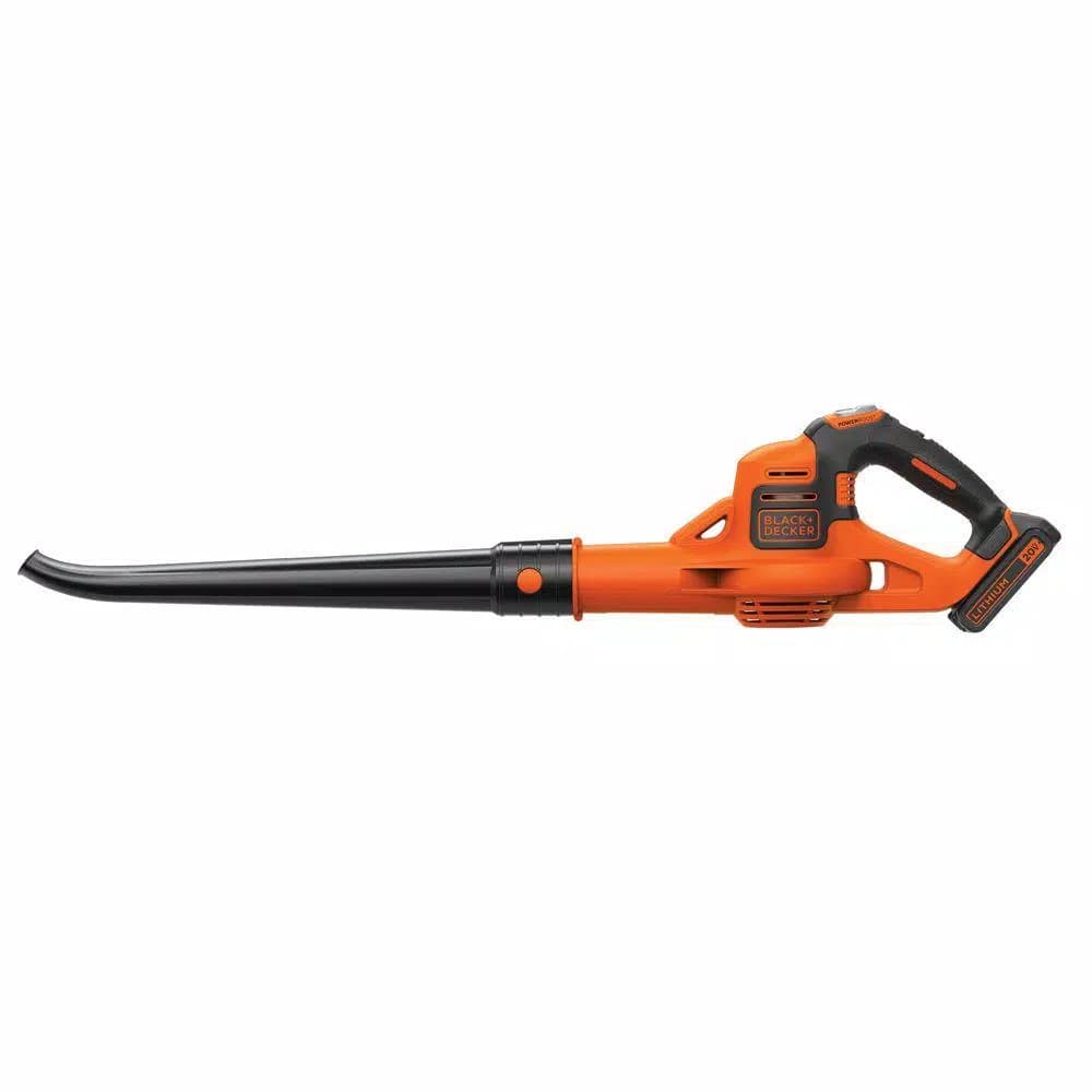 BLACK+DECKER 20V MAX Cordless Handheld Leaf Sweeper, 130 MPH, 100 CFM, Includes 2.0 Ah Battery and Charger