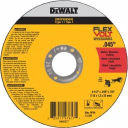 DEWALT FLEXVOLT 4-1/2 in. Ceramic Cutting Wheels, 7/8 in. Arbor, 5-Pack thumbnail 2