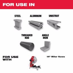 Milwaukee 14 in. 90T Carbide Teeth Thin Metal Cutting Circular Saw Blade thumbnail 2