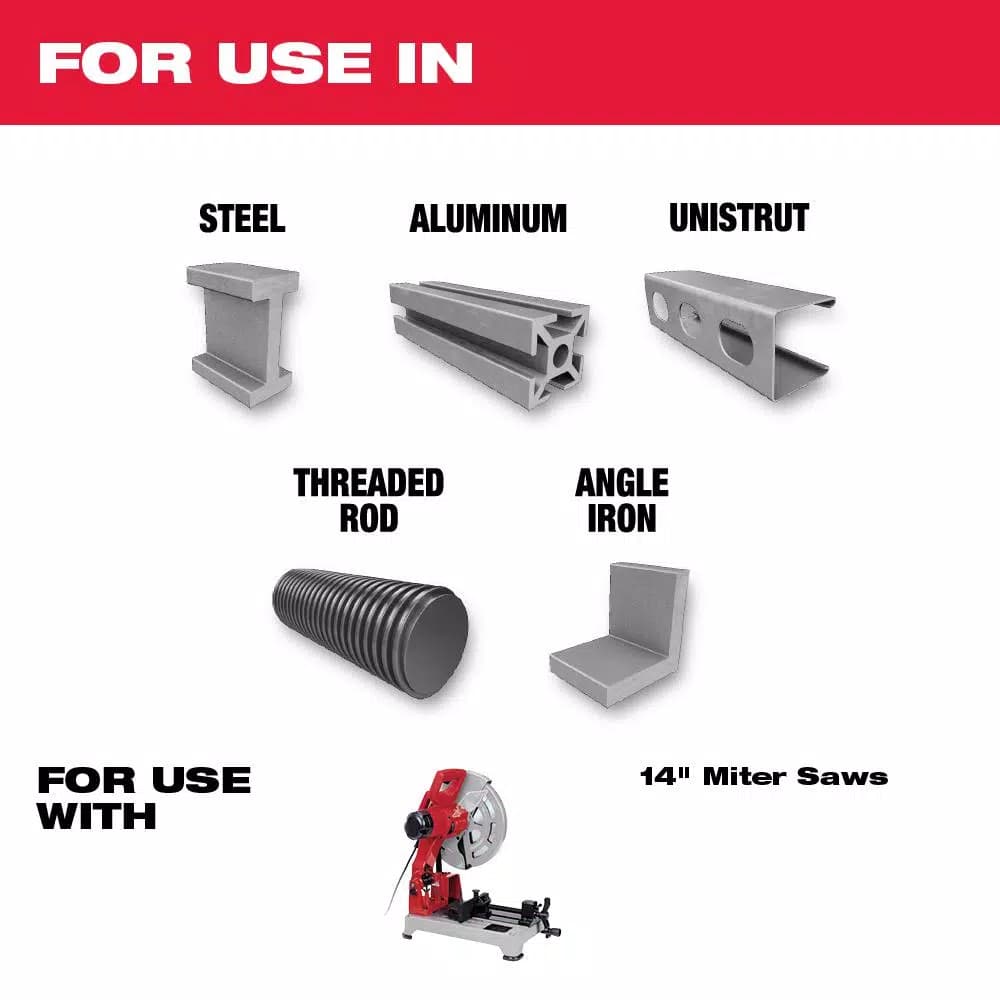 Milwaukee 14 in. 90T Carbide Teeth Thin Metal Cutting Circular Saw Blade