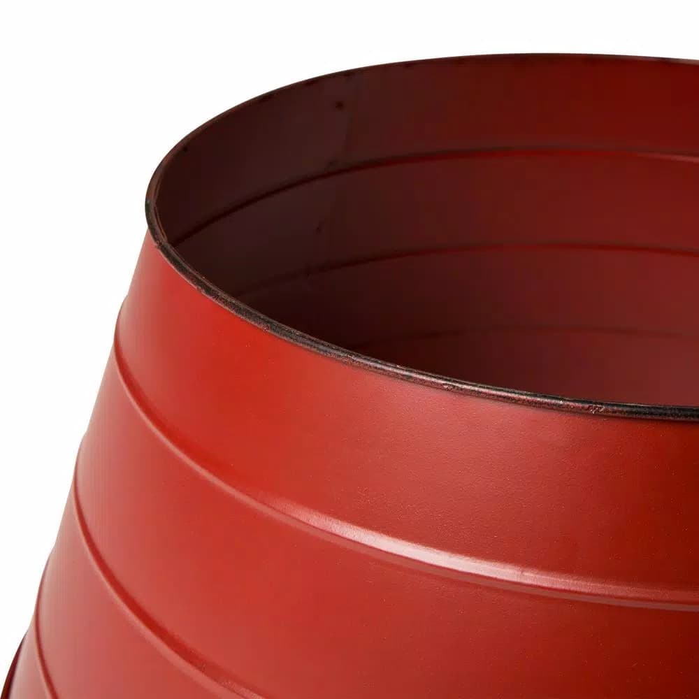 Glitzhome 22 in. Red Painted Metal Christmas Tree Collar - Rustic Holiday Decor