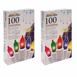 Unbranded Brite Star 100-Light Twinkling Multi-Color Icicle String Lights with White Wire (Set of 2) thumbnail 2