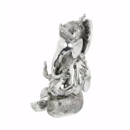LITTON LANE 16 in. Antique Silver Sitting Ganesh Sculpture with Patterned Detailing thumbnail 2