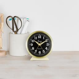 Equity by La Crosse 4 in. Round Analog Wind-Up Bell Metal Alarm Clock - Gold thumbnail 7