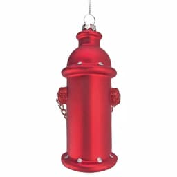 Design Toscano 5 in. Fire Hydrant Blown Glass Holiday Ornament, Red thumbnail 4