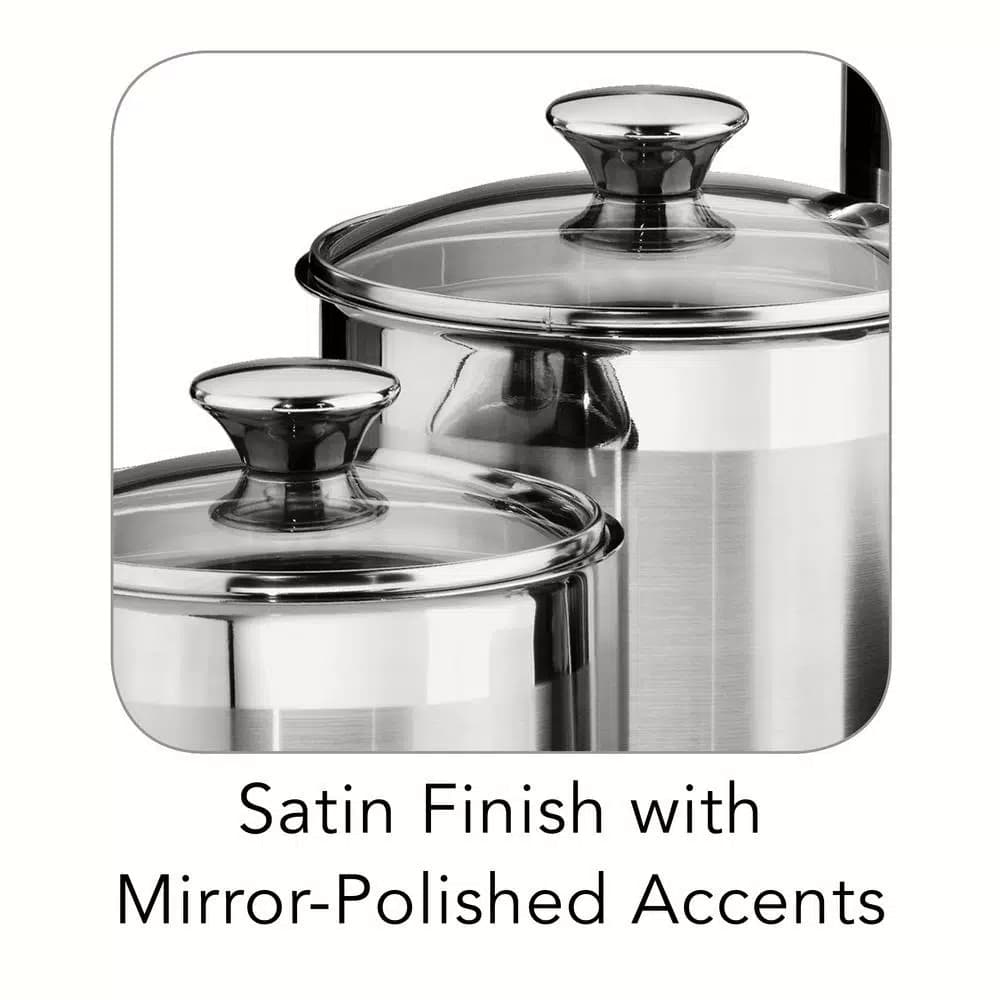 Tramontina Gourmet 8-Piece Stainless Steel Covered Canister and Scoop Set
