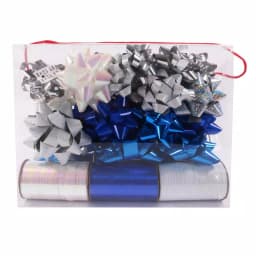 Santaland Designs Plus 36-Piece Metallic Gift Bow and Curling Ribbon Set - Red and Silver thumbnail 3