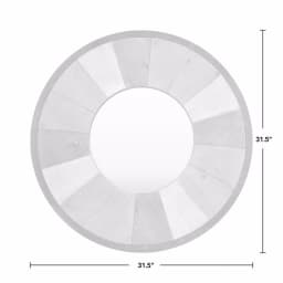 FirsTime Adler Rustic Wood Round Accent Mirror, 31.5 in. Farmhouse Style thumbnail 4