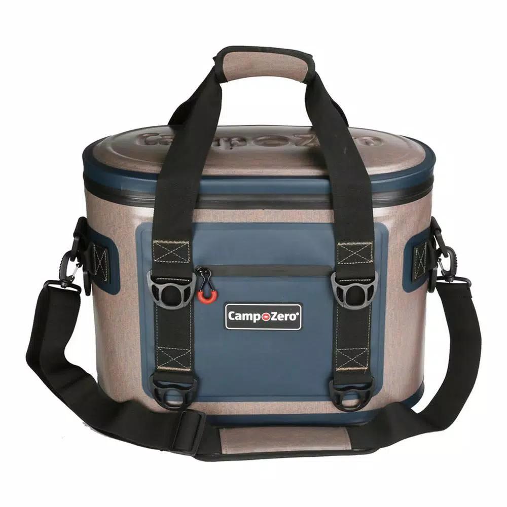 Camp-Zero 13.9 Qt. 20-Can Soft Cooler - Beige and Blue