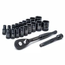 Husky 20-Piece 1/4 in. Drive 100-Position Ratchet and Universal SAE/Metric Socket Wrench Set thumbnail 1