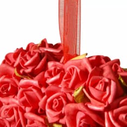 National Tree Company 7 in. Red Rose Heart Fabric Flower Wreath Decoration thumbnail 3
