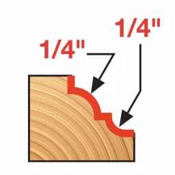 Diablo 1/2 in. Shank Carbide Cove and Bead Decorative Router Bit thumbnail 2