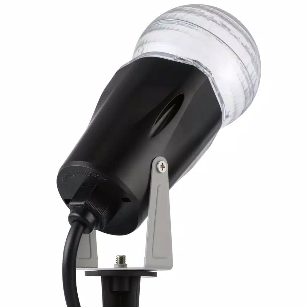 LightShow 10 in. White Projection Kaleidoscope LED Spotlight with Stake