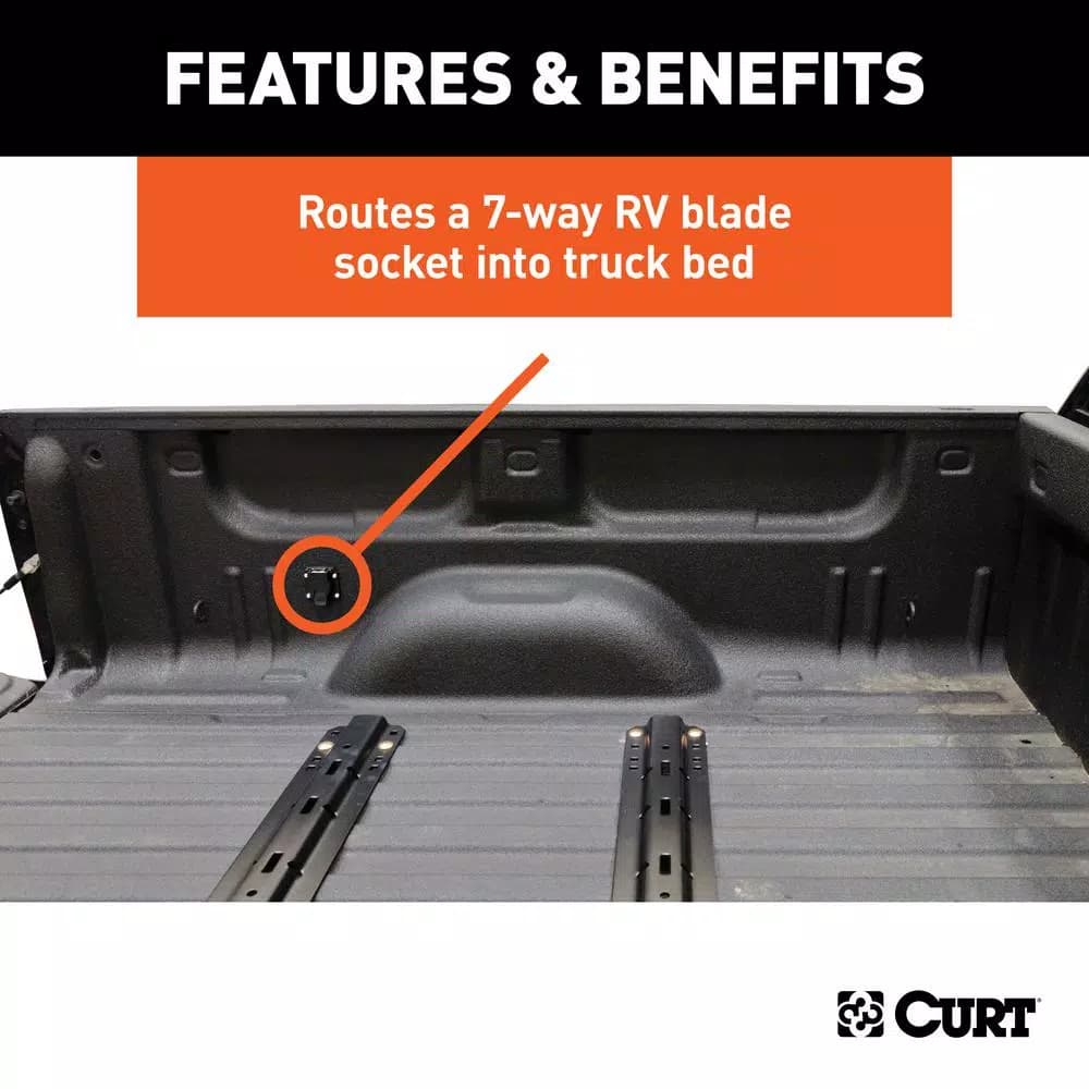 CURT 7' Original Equipment 7-Way RV Blade Wiring Extension for 5th Wheel and Gooseneck Trailers