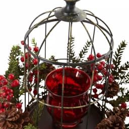 Nearly Natural Pine Berry Birdhouse Candelabrum Holiday Indoor Tabletop Decor thumbnail 2