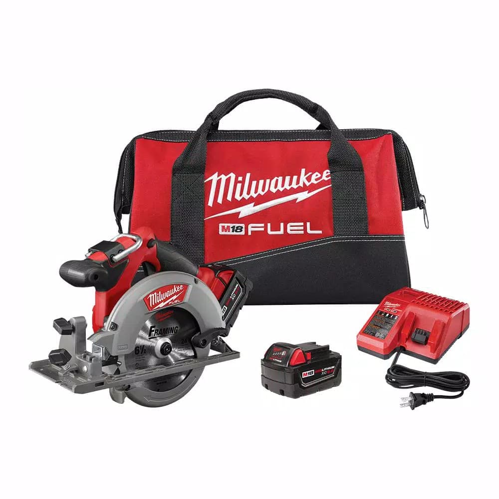 Milwaukee M18 FUEL 6-1/2 in. Brushless Cordless Circular Saw Kit with (2) 5.0 Ah Batteries & Charger