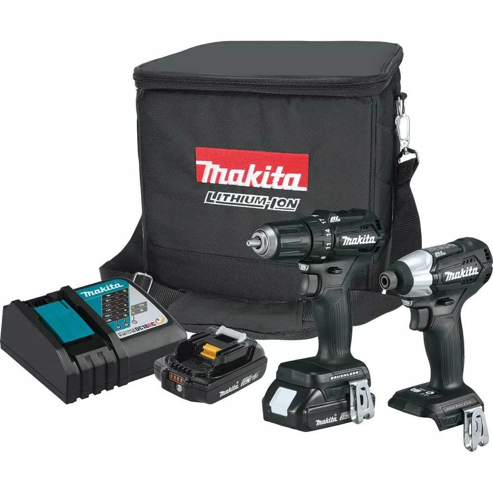 Makita 18V LXT Sub-Compact Brushless Cordless 2-Piece Combo Kit with Bonus 2.0Ah Battery