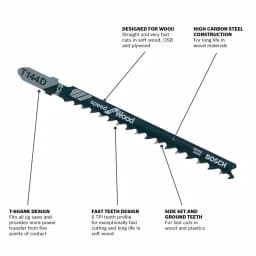 Bosch 4 in. High Carbon Steel T-Shank Jigsaw Blades for Wood, 5-Pack thumbnail 3