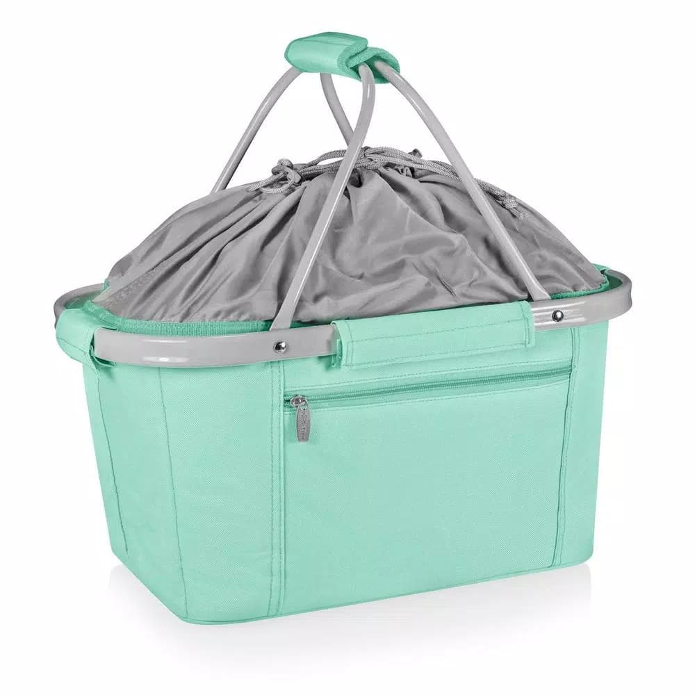 Picnic Time Metro Basket 9 Qt. Teal Collapsible Insulated Tote Cooler
